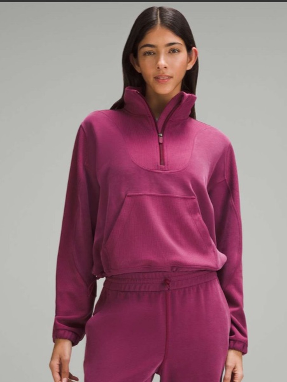 Lululemon Brushed Softstreme Ribbed Half Zip Deep Luxe Size 6